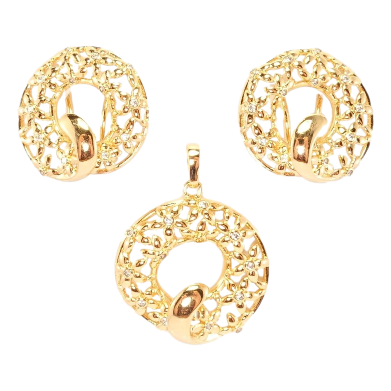 Набір Xuping Позолота 18K Сережки Кулон Квіткові віночки фото №1