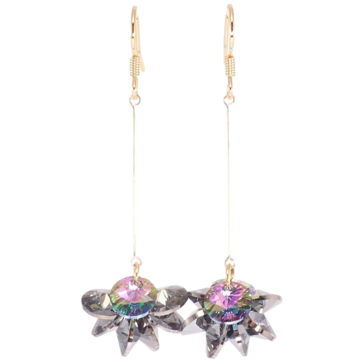 Сережки Xuping колір 18K з кристалами Swarovski французький замок Грона кристалів Black Diamond фото №20