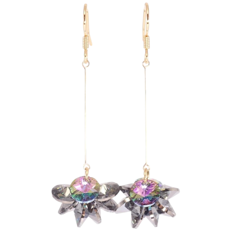 Сережки Xuping колір 18K з кристалами Swarovski французький замок Грона кристалів Black Diamond фото №5