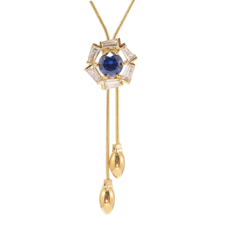 Бігунок на ланцюжку Xuping Позолота 18K Декоративна квіточка з синім фіанітом довжина 51-54см х 1мм фото №21 Бігунок на ланцюжку Xuping Позолота 18K Декоративна квіточка з синім фіанітом довжина 51-54см х 1мм фото №21