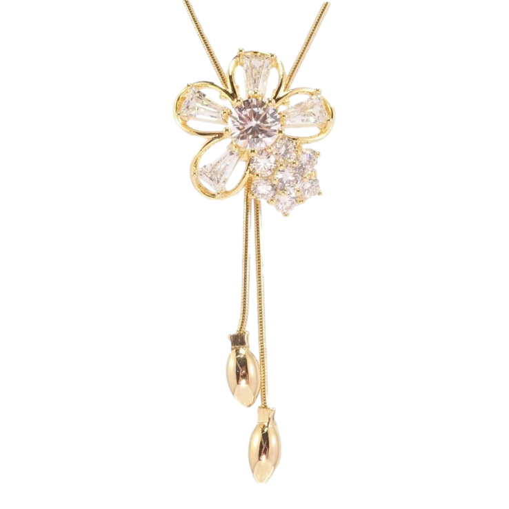 Бігунок на ланцюжку Xuping Позолота 18K Квіточки з цирконієм довжина 50см х 1мм фото №25 Бігунок на ланцюжку Xuping Позолота 18K Квіточки з цирконієм довжина 50см х 1мм фото №25