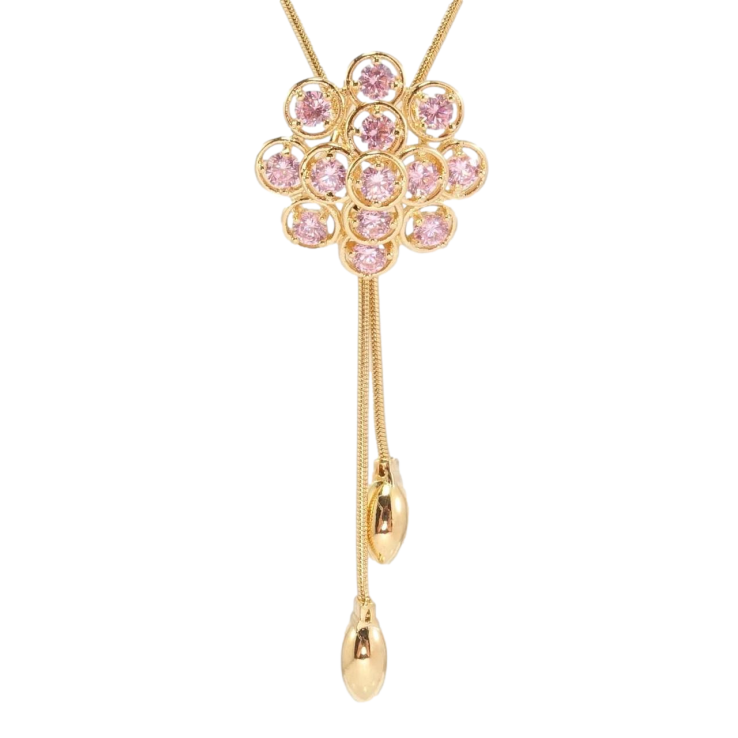 Бігунок на ланцюжку Xuping Позолота 18K Квітка з рожевими кристалами довжина 52-55см х 1мм фото №14 Бігунок на ланцюжку Xuping Позолота 18K Квітка з рожевими кристалами довжина 52-55см х 1мм фото №14