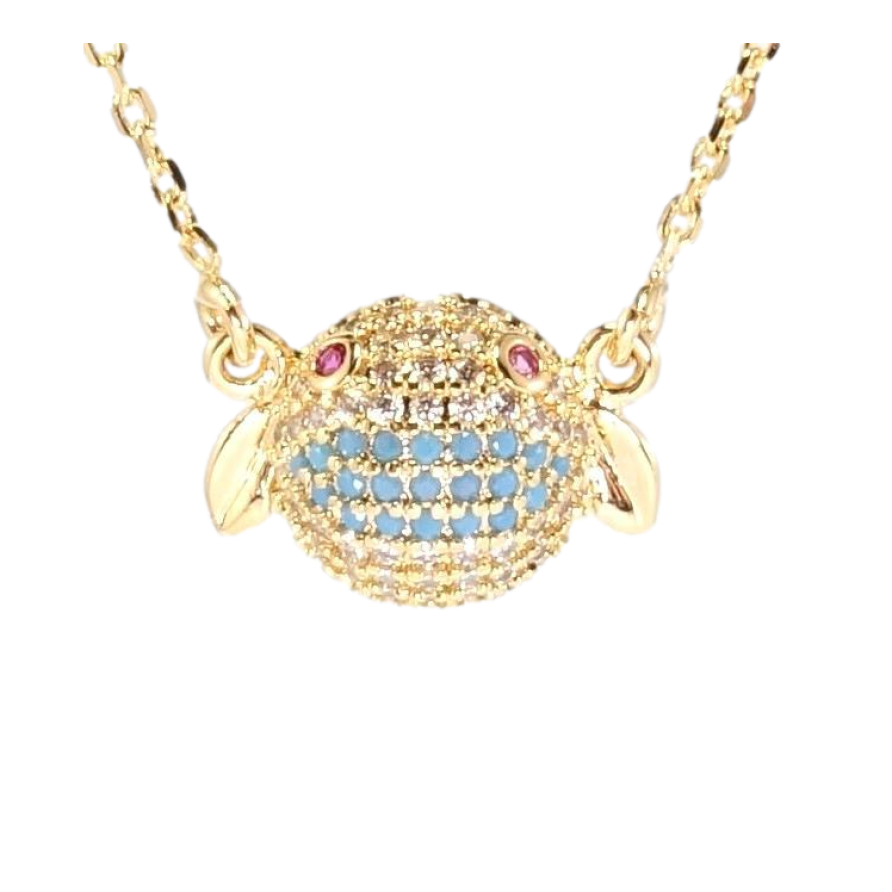 Підвіска на ланцюжку Xuping Позолота 18K Стич із кольоровим цирконієм довжина 42-47см х 1мм фото №1