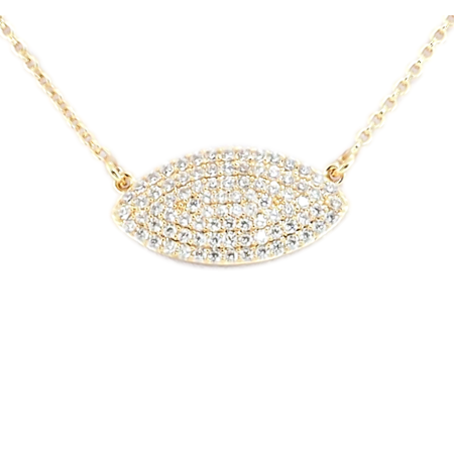 Подвеска на цепочке Xuping Позолота 18K Овал инкрустация цирконием длина 42,5-45,5см х 1мм фото №1