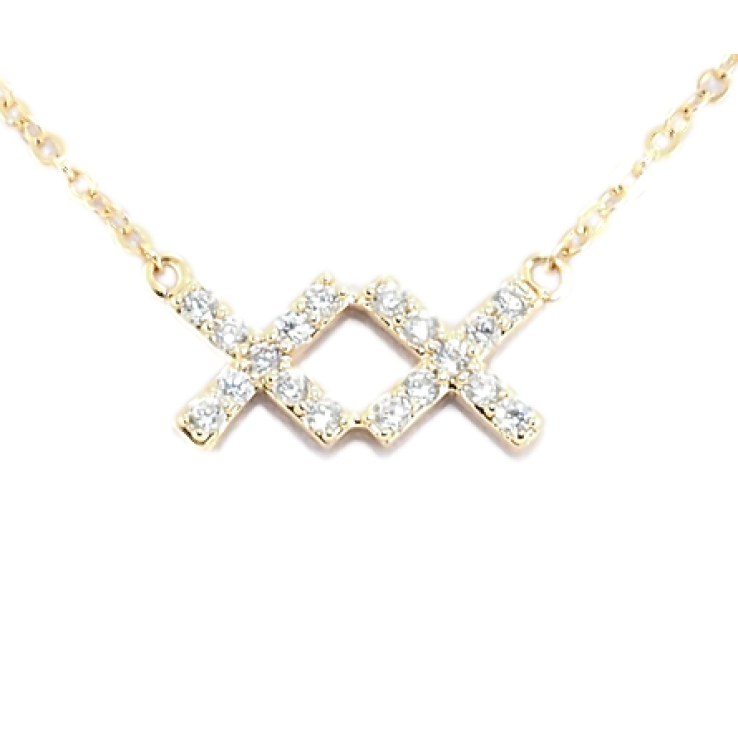 Підвіска на ланцюжку Xuping Позолота 18K Два хрестики з цирконієм довжина 42,5-46,5см х 2мм фото №6