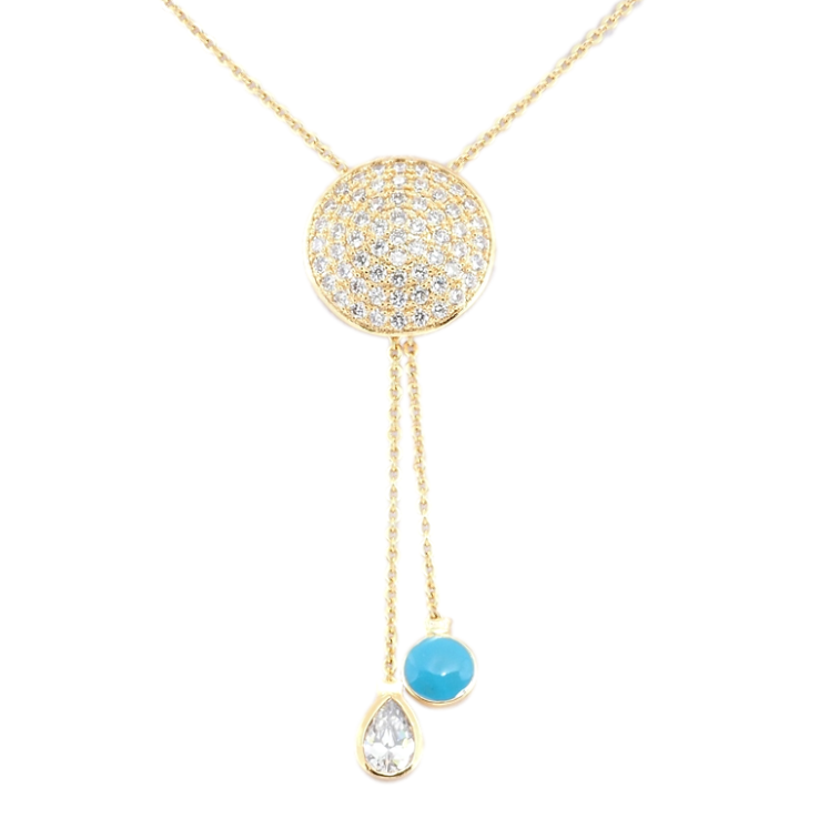 Підвіска на ланцюжку Xuping Позолота 18K Коло інкрустація цирконієм, ø 19мм довжина 49см х 1мм фото №19