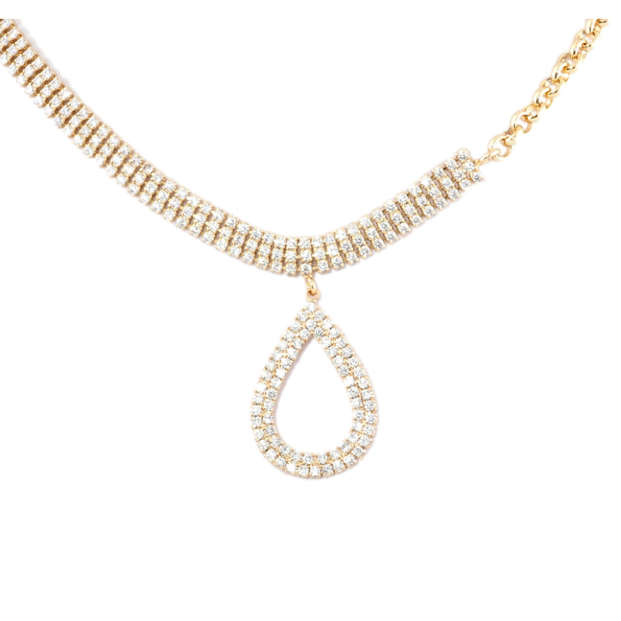 Кольє Xuping Позолота 18K Кристальний блиск довжина 40-44см х 4-6мм фото №1