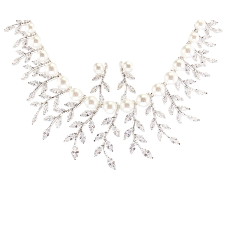 Набір Xuping Родій Сережки Кольє Живописна розкіш кристалів розмір 42,5см х 6-40мм фото №2 Набір Xuping Родій Сережки Кольє Живописна розкіш кристалів розмір 42,5см х 6-40мм фото №2