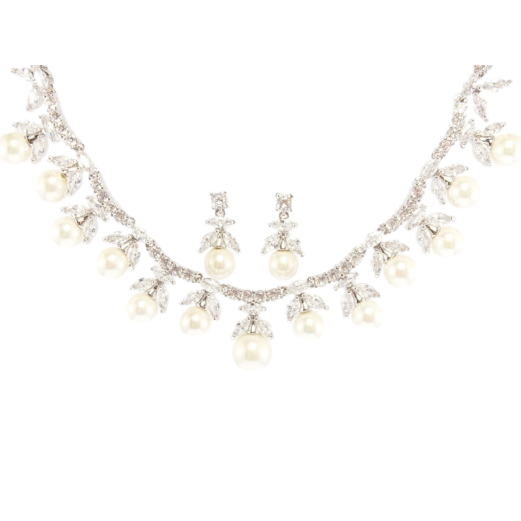 Набір Xuping Родій Сережки Кольє Перлинна ягідка розмір 42см х 4-20мм фото №3