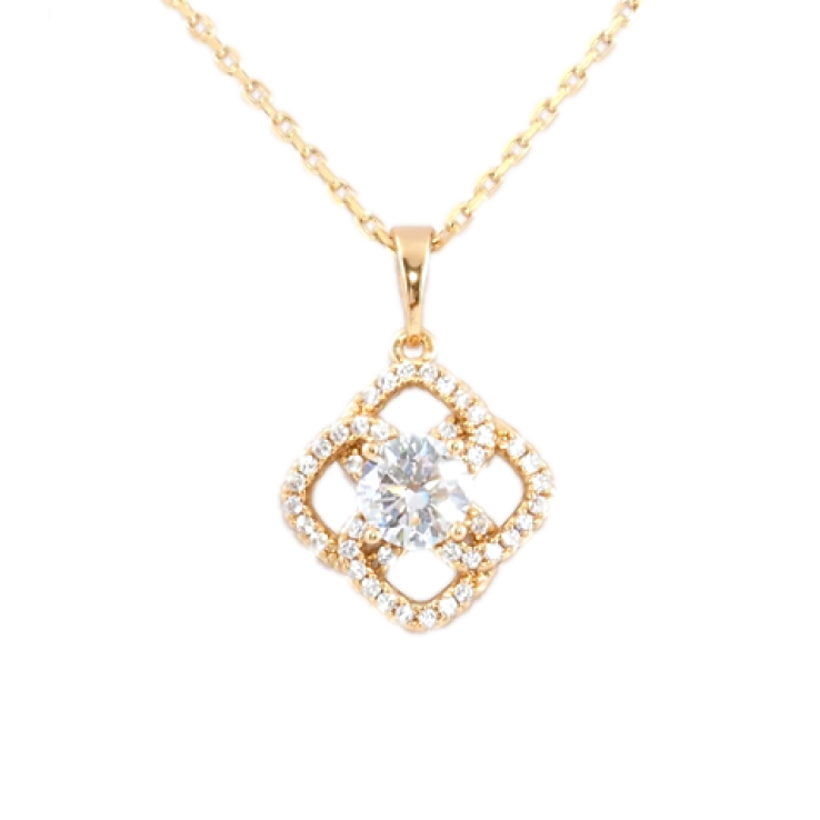 Кулон на ланцюжку Xuping Позолота 18K Візерунок з цирконієм довжина 42-47см х 1мм фото №21