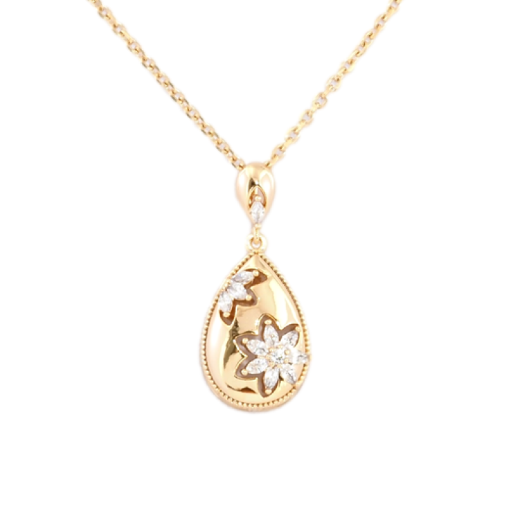 Кулон на ланцюжку Xuping Позолота 18K Крапелька з кришталевими квіточками довжина 41-47см х 1.5мм фото №19