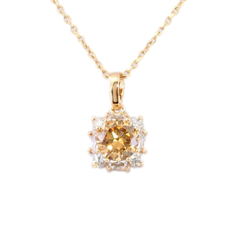 Кулон на ланцюжку Xuping Позолота 18K Золотистий фіаніт в обрамленні цирконію довжина 41-47см х 1.5мм фото №2