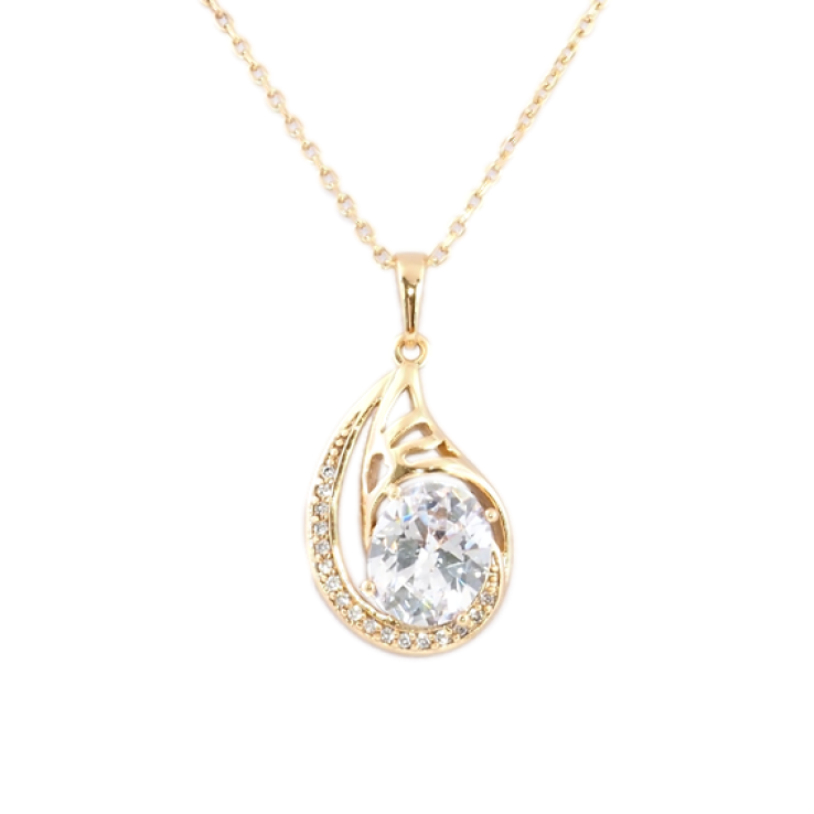 Кулон на ланцюжку Xuping Позолота 18K Декоративна крапелька з фіанітом і цирконієм довжина 41-46см х 1.5мм фото №19