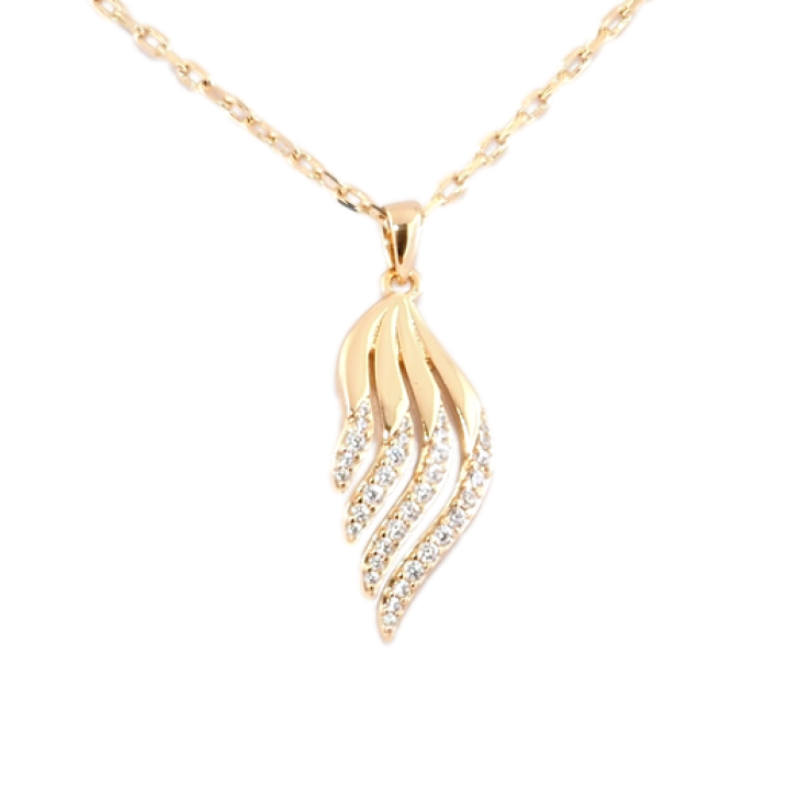Кулон на ланцюжку Xuping Позолота 18K Крило з цирконієм довжина 45-48см х 1мм фото №16