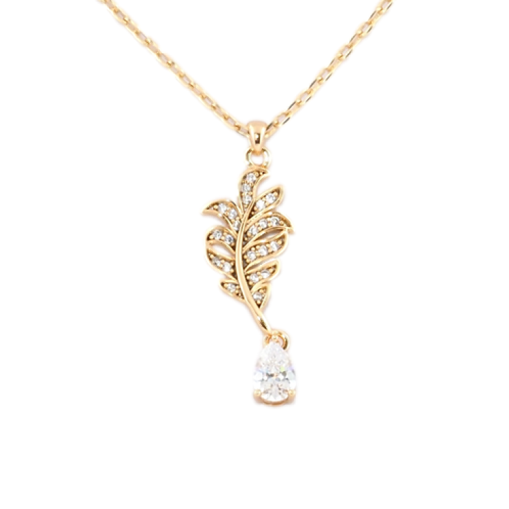Кулон на ланцюжку Xuping Позолота 18K Перо з кристалом довжина 46-49см х 1мм фото №16