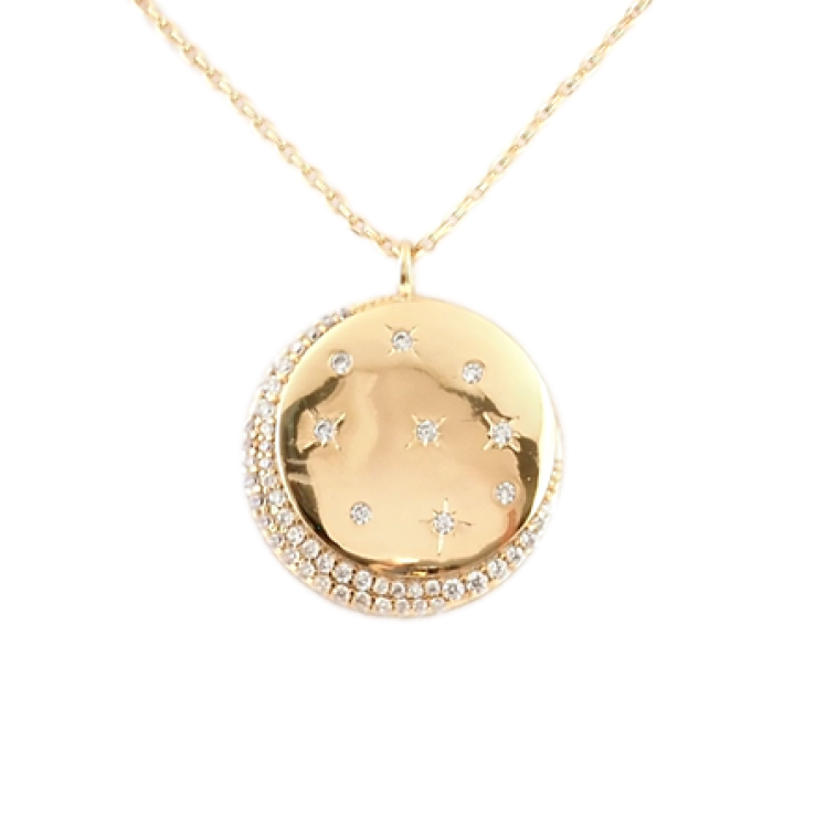 Підвіска на ланцюжку Xuping Позолота 18K Медальйон Місяць з зірками ø 20мм довжина з доп. ланцюжком 41-46см х 1мм фото №13