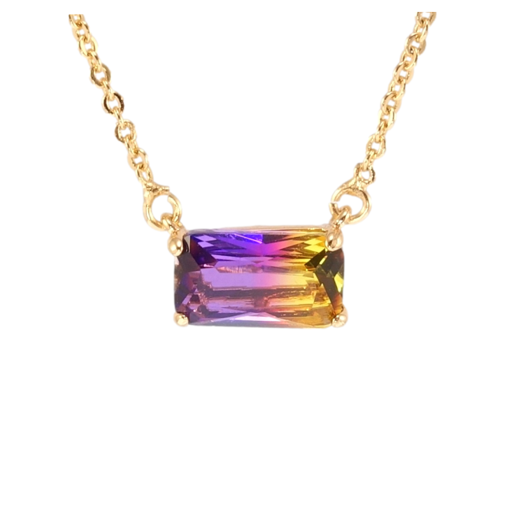 Підвіска на ланцюжку Xuping Позолота 18K Бузово-жовтий кристал довжина 45-48см х 1мм фото №8