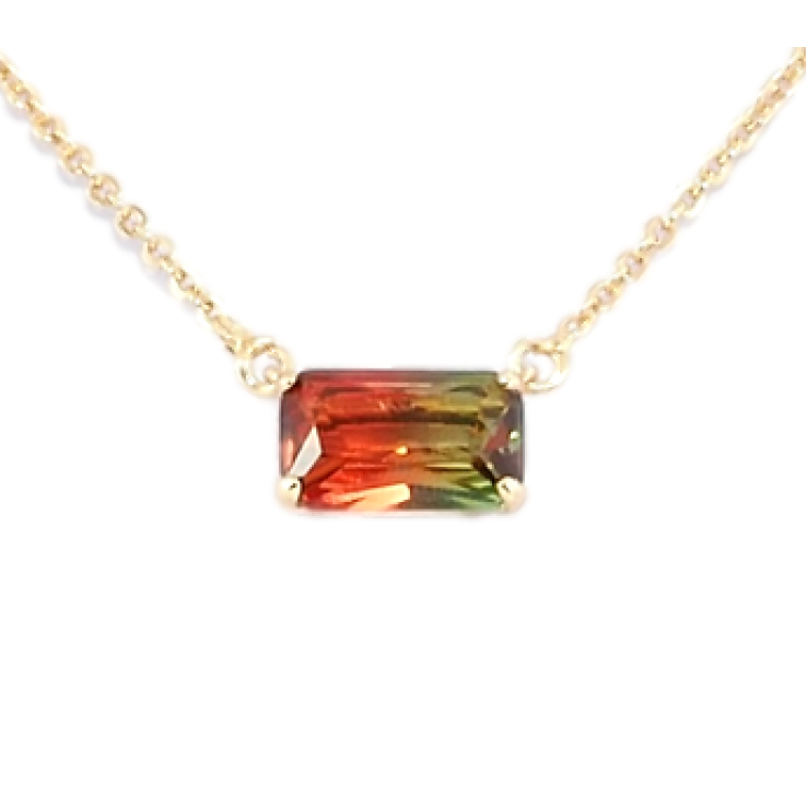 Підвіска на ланцюжку Xuping Позолота 18K Червоно-зелений кристал довжина 45-48см х 1мм фото №25