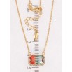 Підвіска на ланцюжку Xuping Позолота 18K Червоно-блакитний кристал в обрамленні цирконію довжина 45-48см х 1мм фото №4
