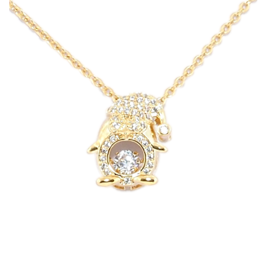 Кулон на ланцюжку Xuping Позолота 18K Пінгвін з танцючим кристалом довжина 41,5-45см х 1мм фото №1