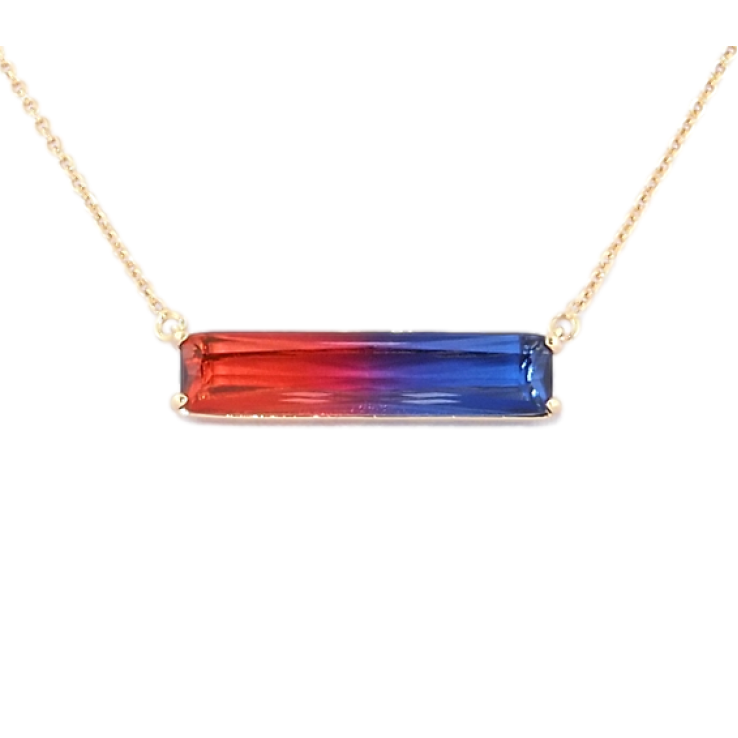 Підвіска на ланцюжку Xuping Позолота 18K Червоно-синій кристал довжина 47-50см х 1мм фото №22
