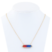 Підвіска на ланцюжку Xuping Позолота 18K Червоно-синій кристал в обрамленні цирконію довжина 46-49см х 1мм фото №2