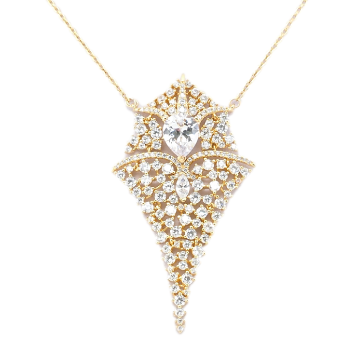 Кулон на ланцюжку Xuping Позолота 18K Розкішна підвіска з цирконієм довжина 42-45см х 1мм фото №11