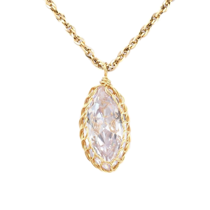 Підвіска на ланцюжку Xuping Позолота 18K Кристал у плетеній оправі довжина 50-55см х 3мм фото №15