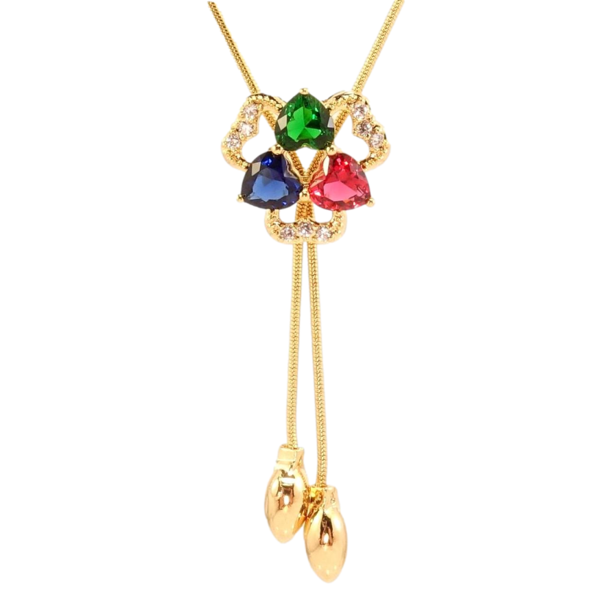 Бігунок на ланцюжку Xuping Позолота 18K Романтична квітка з кольоровими кристалами довжина 52,5-57,5см х 1мм фото №1 Бігунок на ланцюжку Xuping Позолота 18K Романтична квітка з кольоровими кристалами довжина 52,5-57,5см х 1мм фото №1