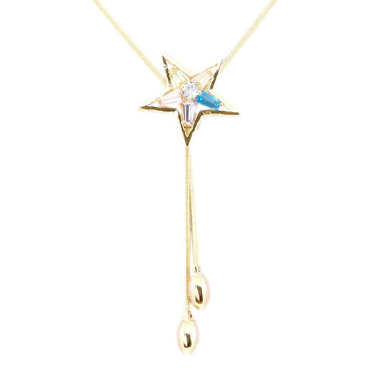 Бігунок на ланцюжку Xuping Позолота 18K Зірка з кольоровими кристалами довжина 52-56см х 1мм фото №15 Бігунок на ланцюжку Xuping Позолота 18K Зірка з кольоровими кристалами довжина 52-56см х 1мм фото №15