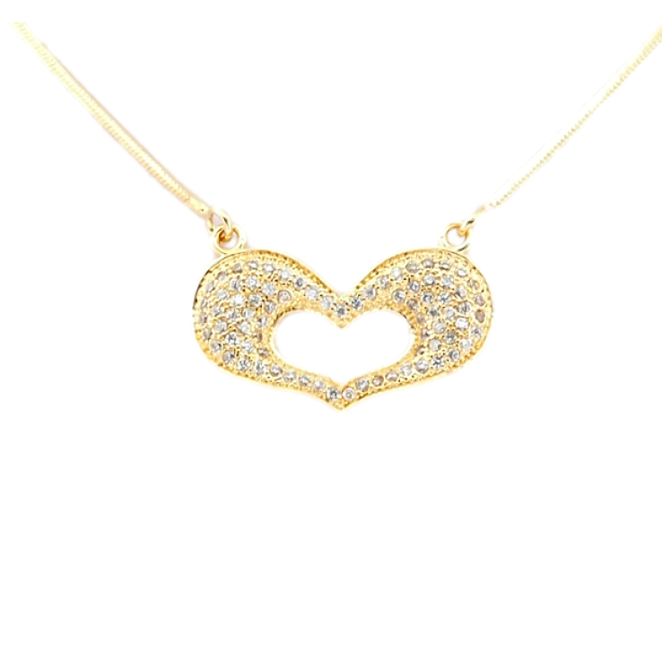 Підвіска на ланцюжку Xuping Позолота 18K Серце з інкрустацією цирконієм довжина 46,5-52см х 1мм фото №8