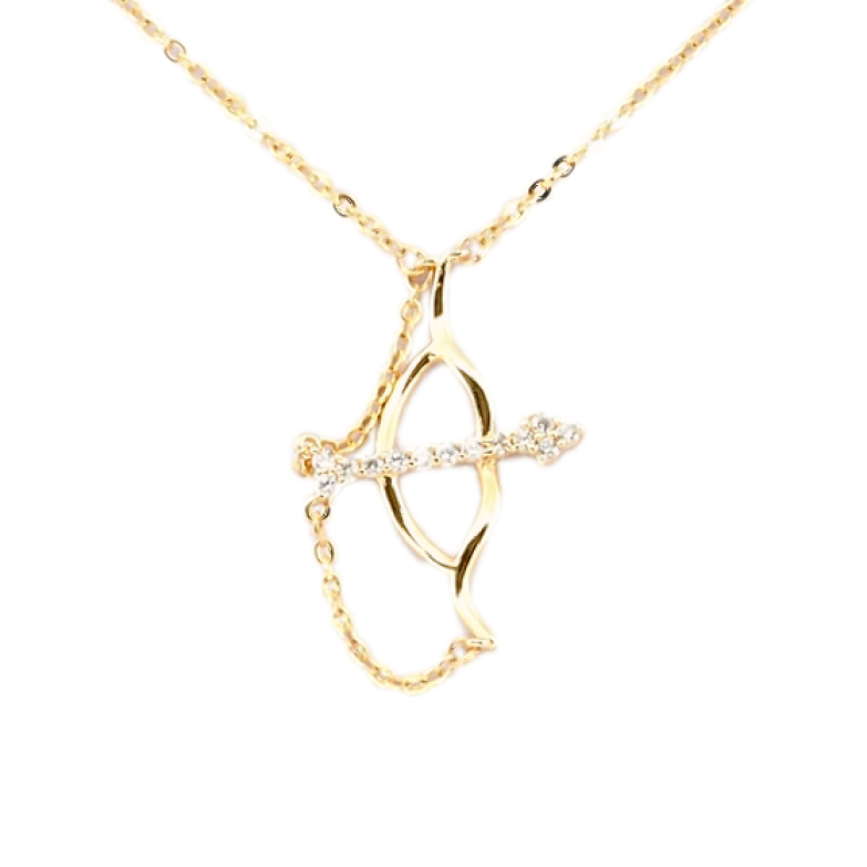 Кулон на цепочке Xuping Позолота 18K Арбалет длина 46см х 1мм фото №1