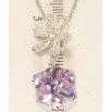 Кулон Xuping колір Родій з кр-ми Swarovski на ланцюжку Сніжинка з кристальним кубом Provence Lavender довжина фото №2