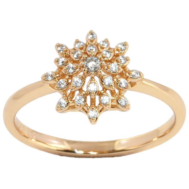Кольцо Xuping Позолота 18K Снежинка с цирконием фото №21
