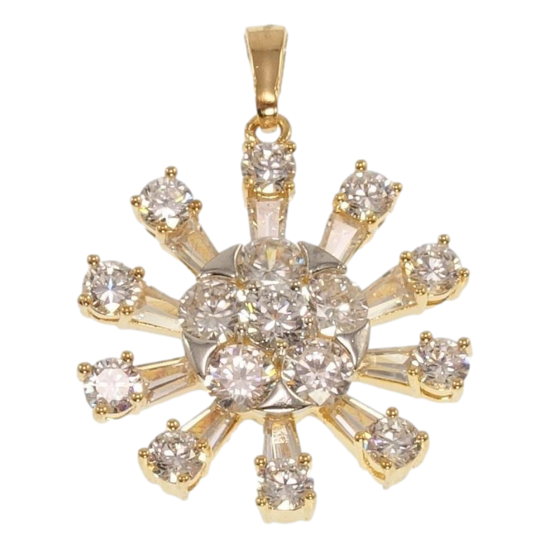 Кулон Xuping Позолота + Родий Декоративная кристальная снежинка фото №1