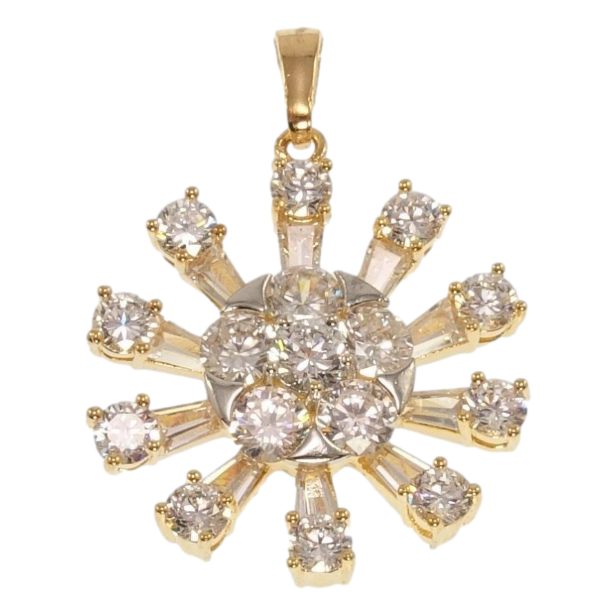 Кулон Xuping Позолота + Родий Декоративная кристальная снежинка фото №1