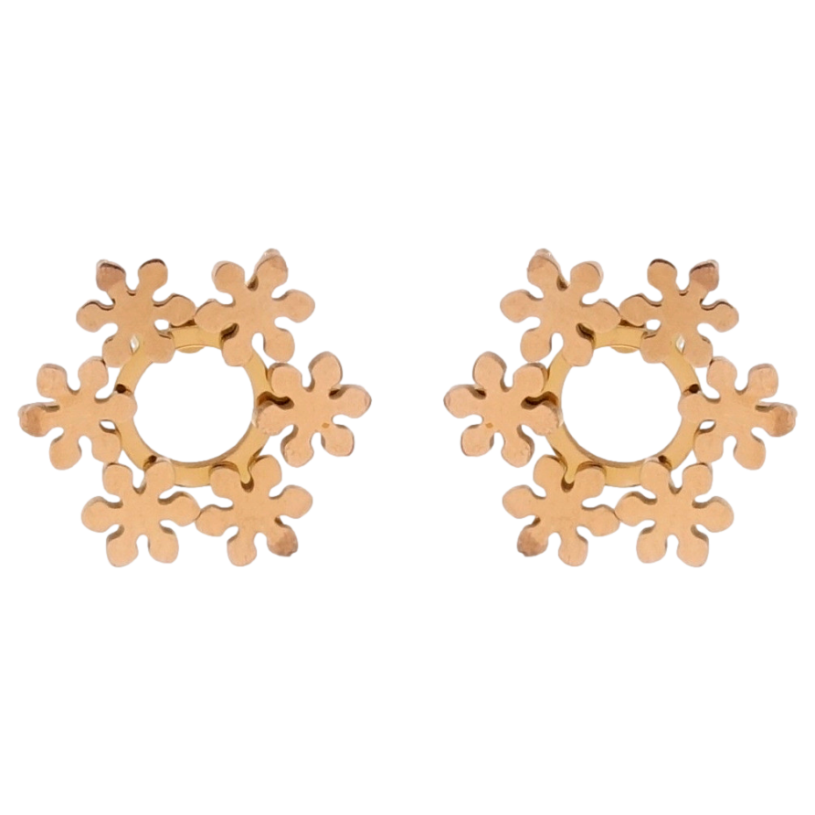 Серьги Xuping TTM Stainless Steel цвет РО пусеты Снежинки фото №1