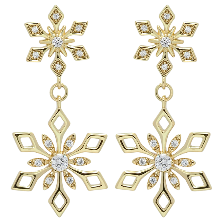 Сережки Xuping QQMM Позолота 14K пусети Підвіски сніжинки фото №1