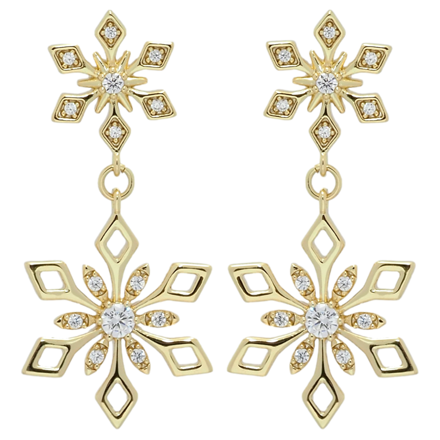 Сережки Xuping QQMM Позолота 14K пусети Підвіски сніжинки фото №1