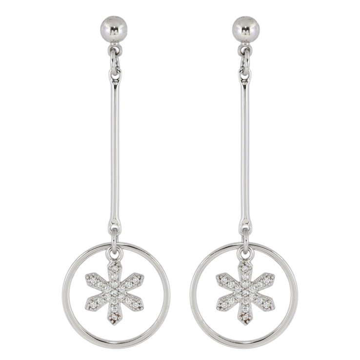 Сережки Xuping Родій пусети Підвіски зі сніжинками фото №11