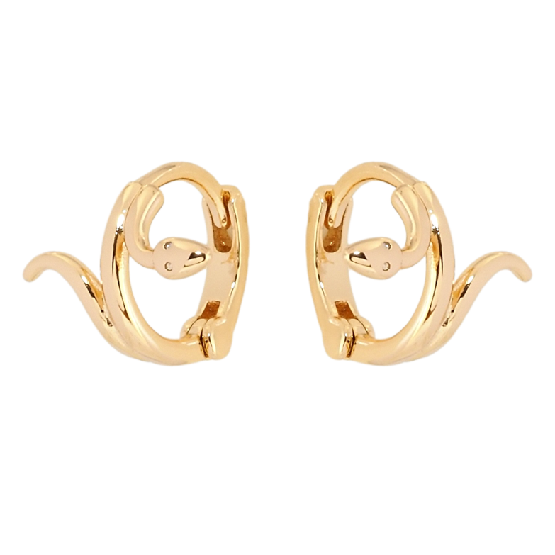Сережки Xuping Позолота 18K колечка Змійки фото №1 Сережки Xuping Позолота 18K колечка Змійки фото №1