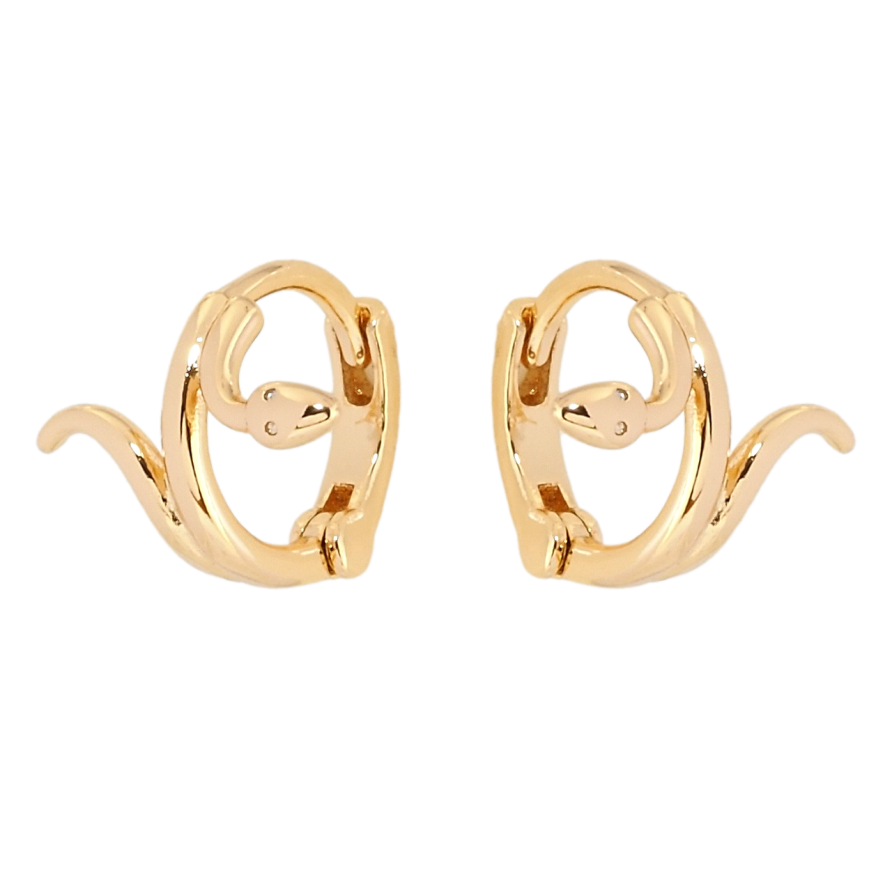 Серьги Xuping Позолота 18K колечки Змейки фото №1