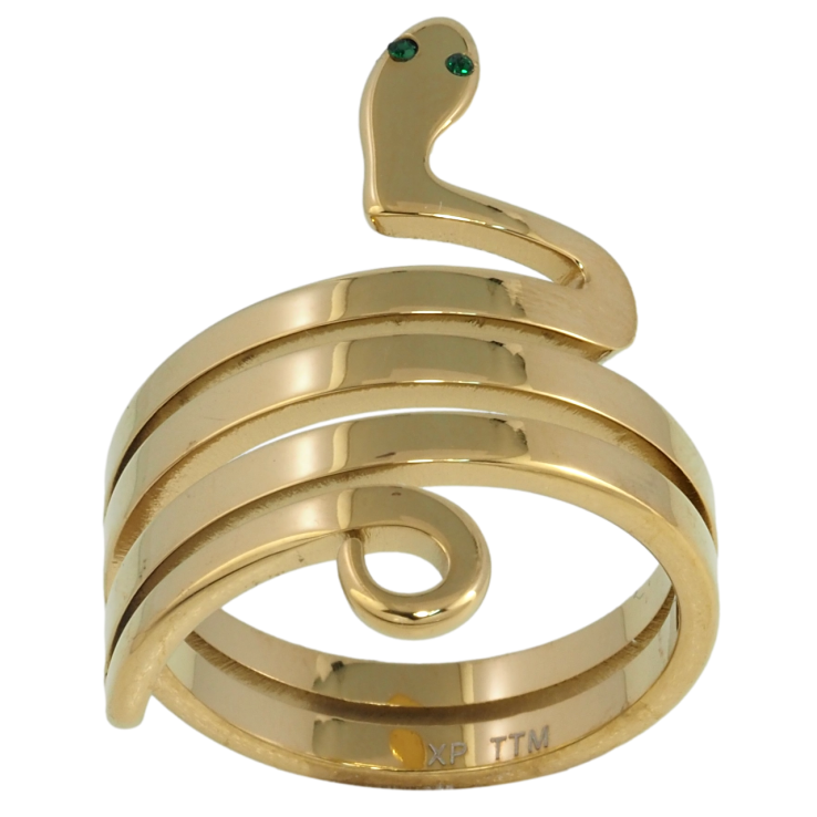Кольцо Xuping TTM Stainless Steel Цвет 14К Змея фото №7