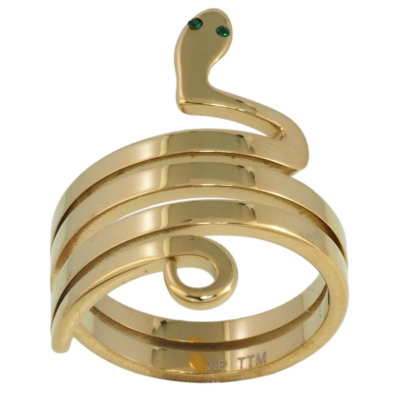Каблучка Xuping TTM Stainless Steel Колір 14К Змія» фото №1