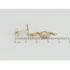 Серьги Xuping TTM Stainless Steel цвет 14K пусеты Змейки с цирконием фото №2