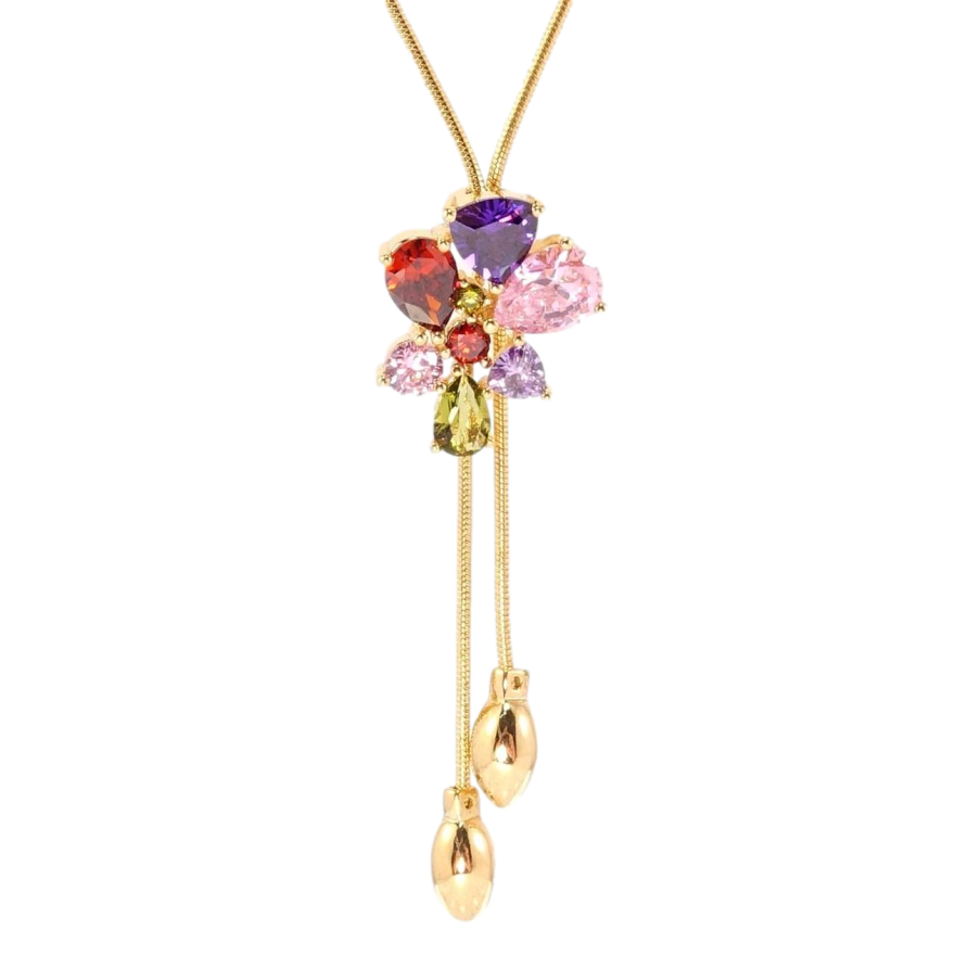 Бігунок на ланцюжку Xuping Позолота 18K Яскрава мозаїка довжина 51,5-55см х 1мм фото №1