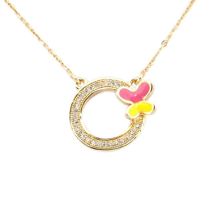 Підвіска на ланцюжку Xuping Позолота 18K Кільце з цирконієм та емалевим метеликом довжина 42-47см х 1мм фото №18