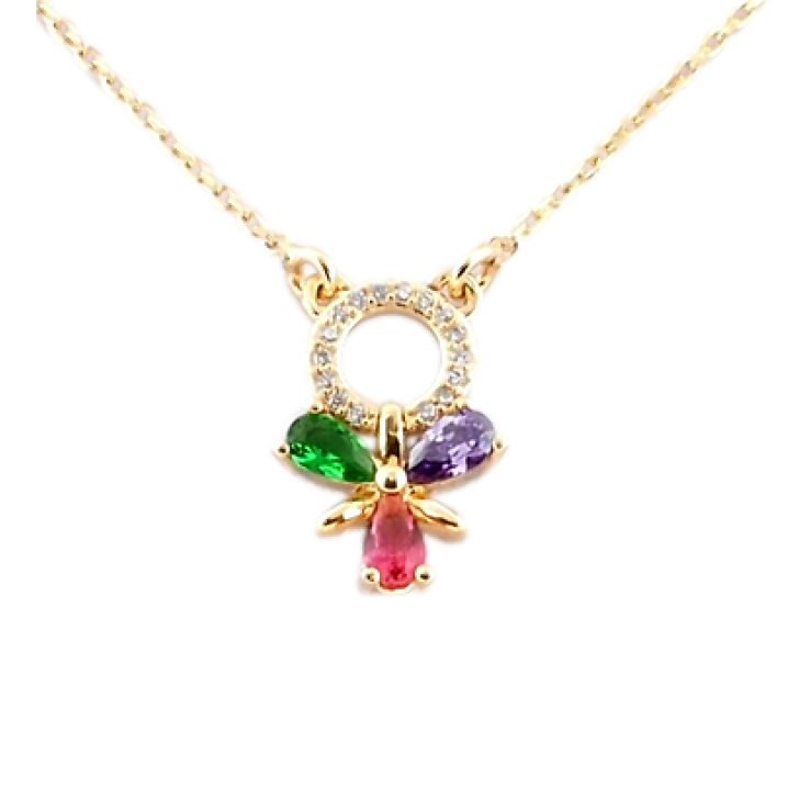 Підвіска на ланцюжку Xuping Позолота 18K Різнокольорова кристальна квітка на кільці довжина 42-45см х 1мм фото №15