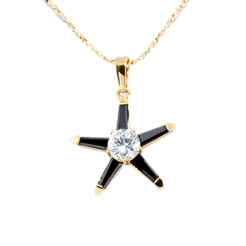 Кулон на цепочке Xuping Позолота 18K Кристальная звезда длина 46-50,5см х 1мм фото №1