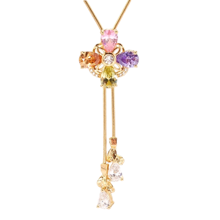 Бігунок на ланцюжку Xuping Позолота 18K Кольоровий кристальний чотирилисник довжина 51,5-55см х 1мм фото №18 Бігунок на ланцюжку Xuping Позолота 18K Кольоровий кристальний чотирилисник довжина 51,5-55см х 1мм фото №18